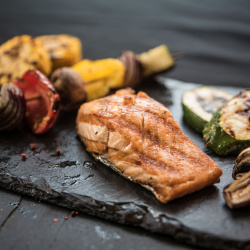 Lašišos kepsnys+sriuba